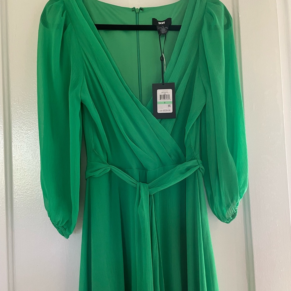 DKNY Emerald Green Long Sleeve Dress
